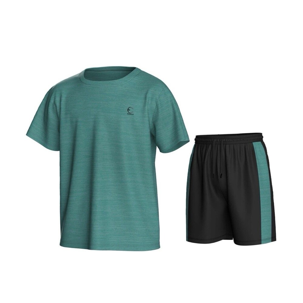 Boys Clothing Set With Crew Neck Short Sleeve & Shorts With Drawstring Size 7-8